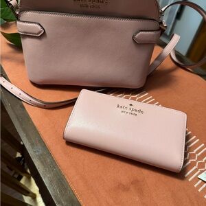 Kate Spade Blush Crossbody Bag and Wallet
